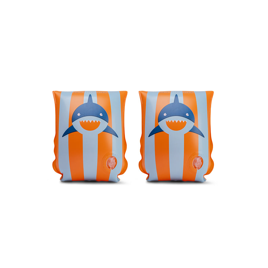 Arm Bands - Orange/Blue - Tropical Shark - 2/6 Years