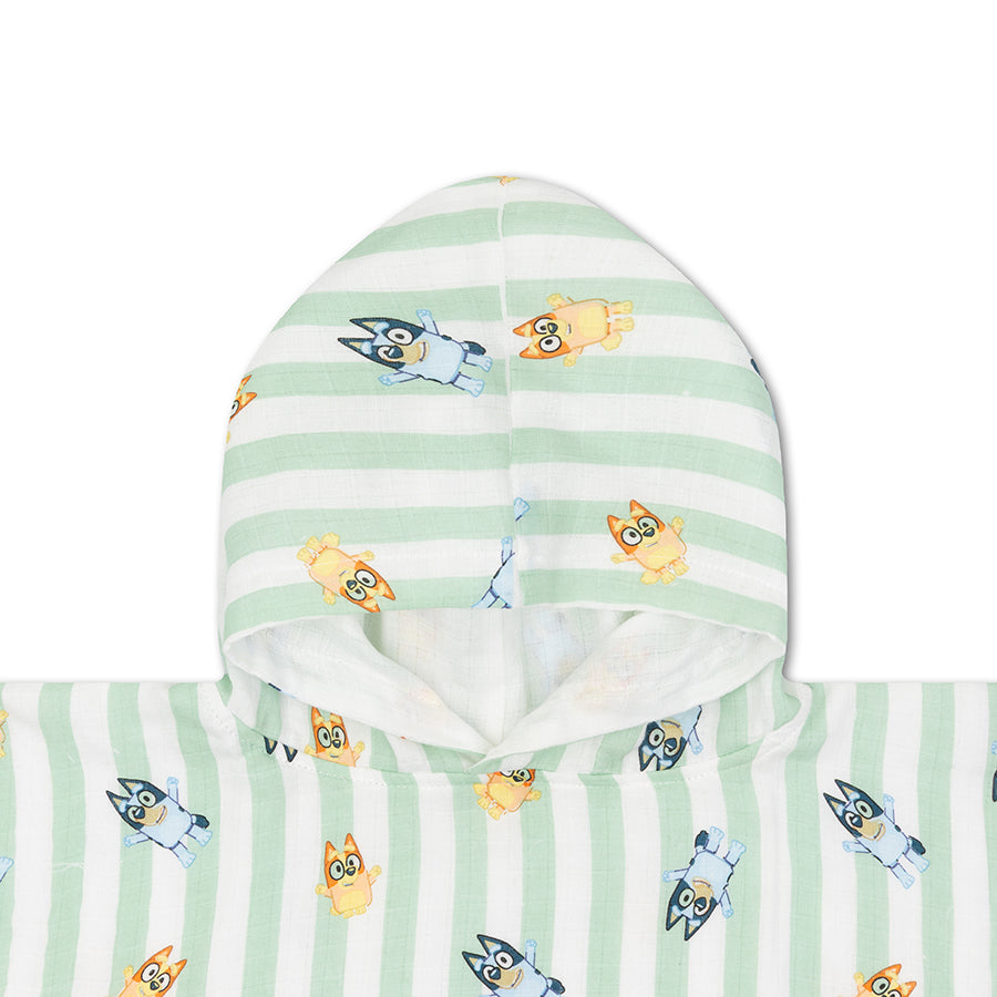 Beach Poncho - White/Blue - Bluey - 50 x 50 cm