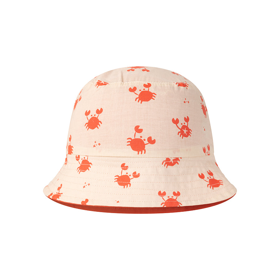 Sun Hat Reversible - Beige/Red - Crabby