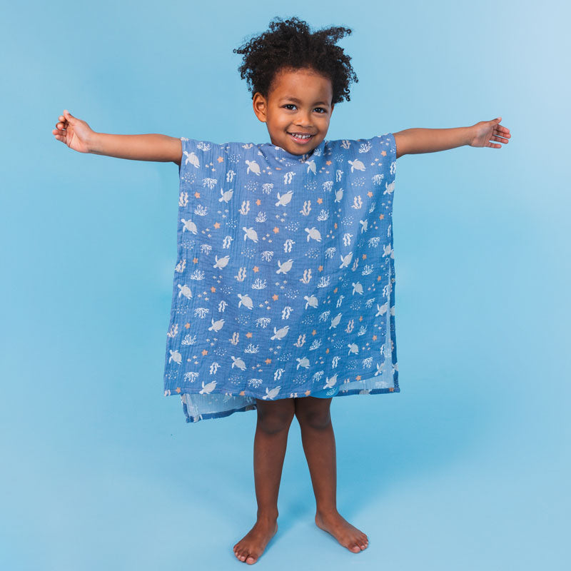 Beach Poncho - Blue - Coral Bliss - 52 x 52 cm