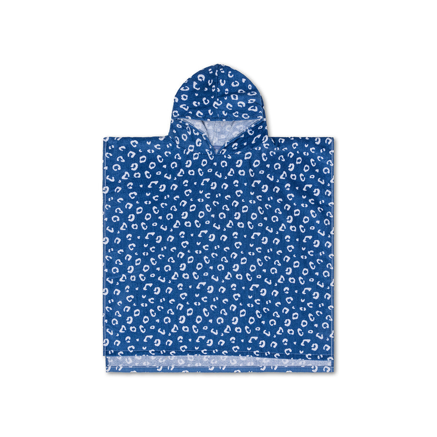 Beach Poncho - Blue - Leopard - 65 x 65 cm