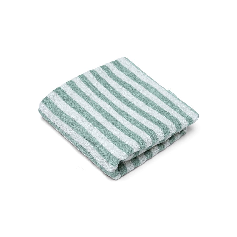 Beach Towel Cotton - Green/White - Resort Stripe - 180 x 90 cm