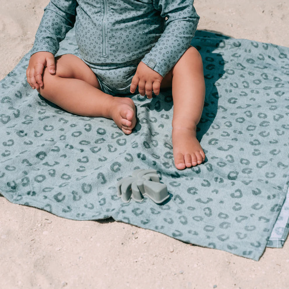 Beach Towel Cotton - Green - Leopard - 135 x 65 cm