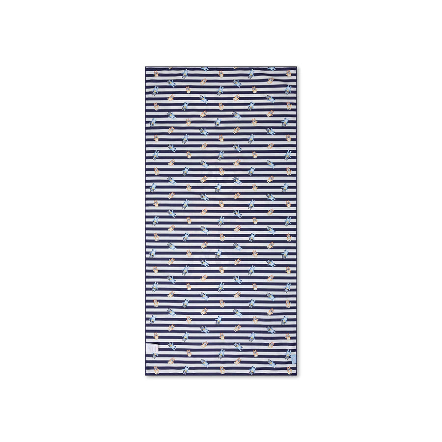 Beach Towel Microfiber - Blue/White - Bluey - 135 x 65 cm