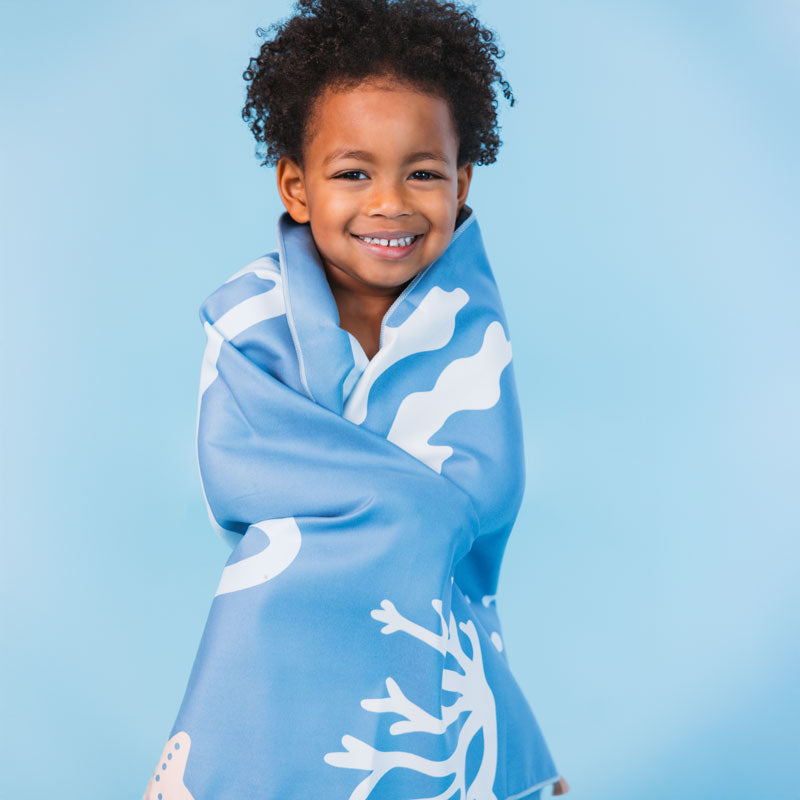 Beach Towel Microfiber - Blue - Coral Bliss - 135 x 65 cm