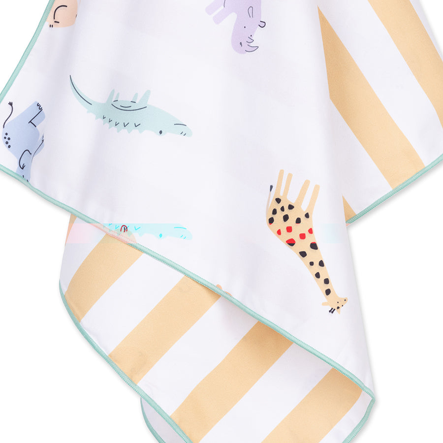 Beach Towel Microfiber - Multicolor - Wild Life - 135 x 65 cm