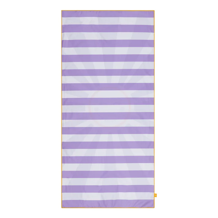 Beach Towel Microfiber - Purple/White - Happy Sunshine - 135 x 65 cm