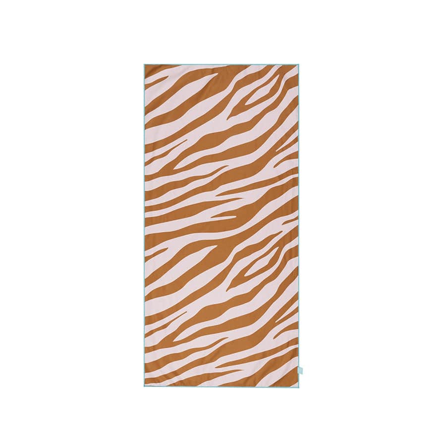 Beach Towel Microfiber - Orange/White - Vibrant Stripes - 135 x 65 cm