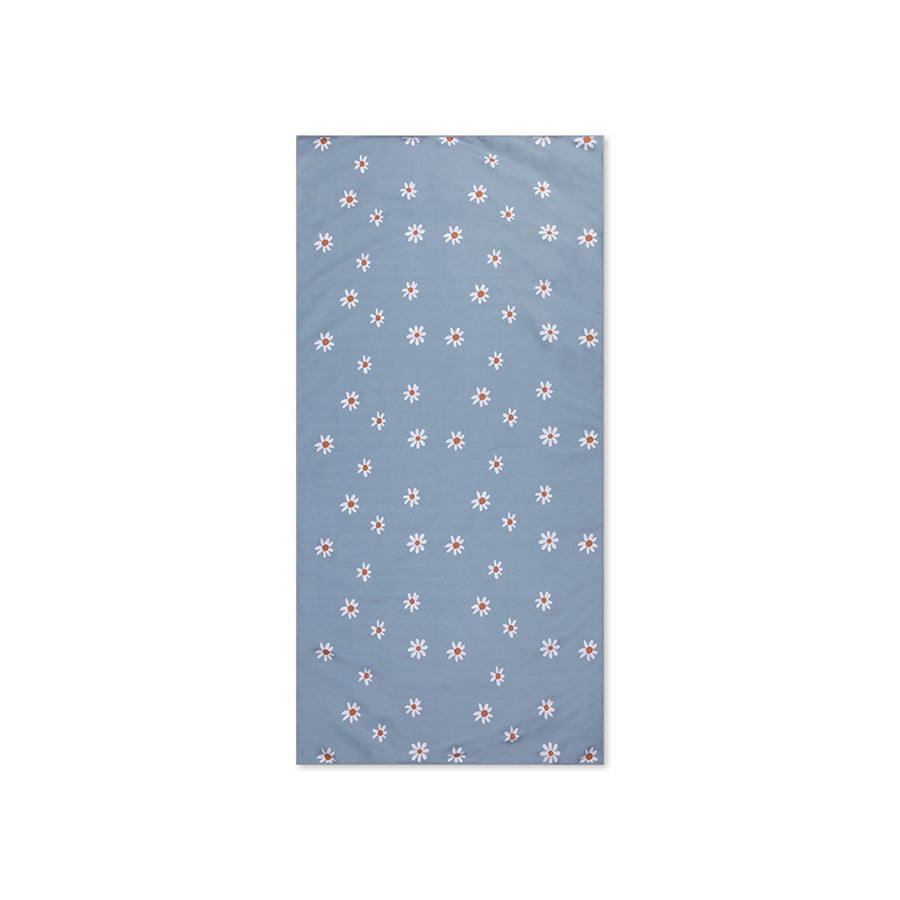 Beach Towel Microfiber - Blue - Daisy Flower 135 x 65 cm