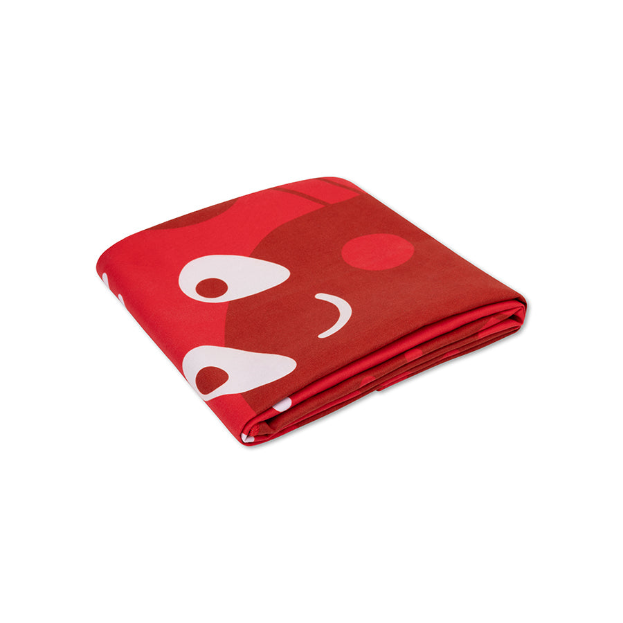 Beach Towel Microfiber - Red - Crabby - 135 x 65 cm