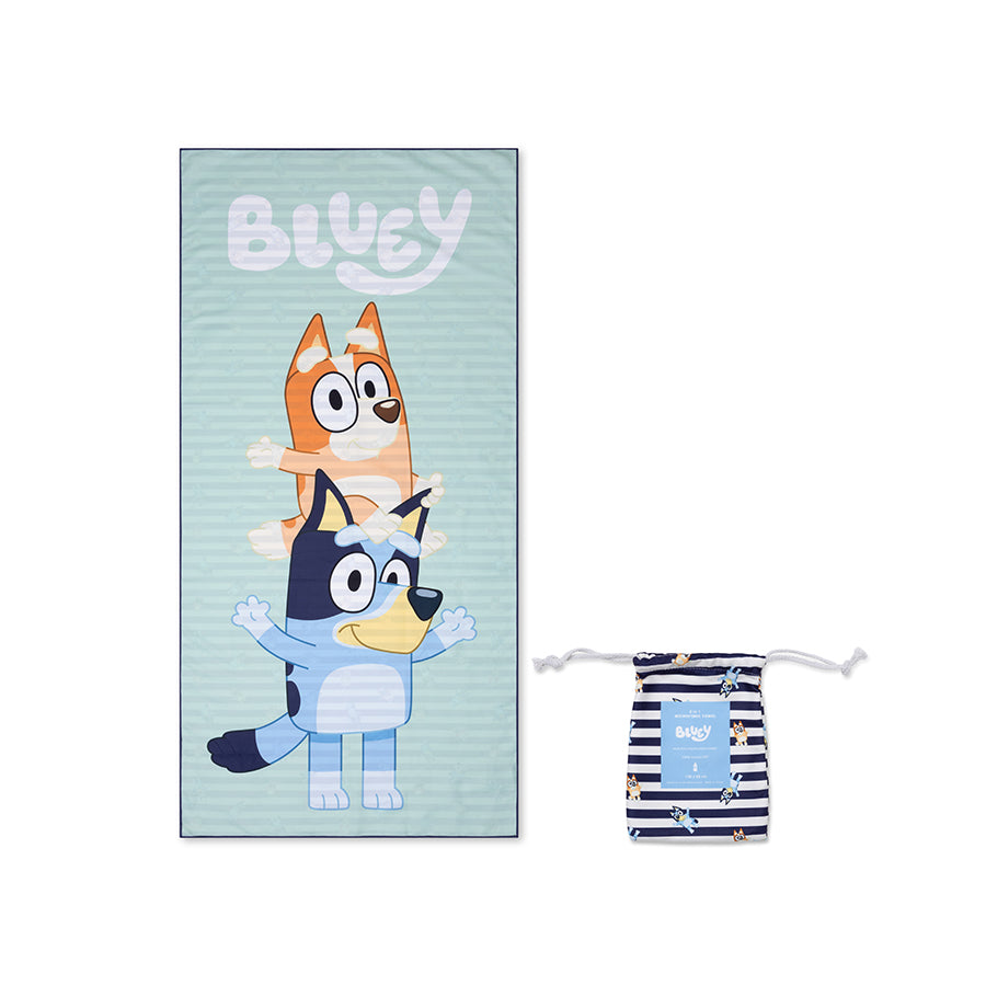 Beach Towel Microfiber - Blue/White - Bluey - 135 x 65 cm