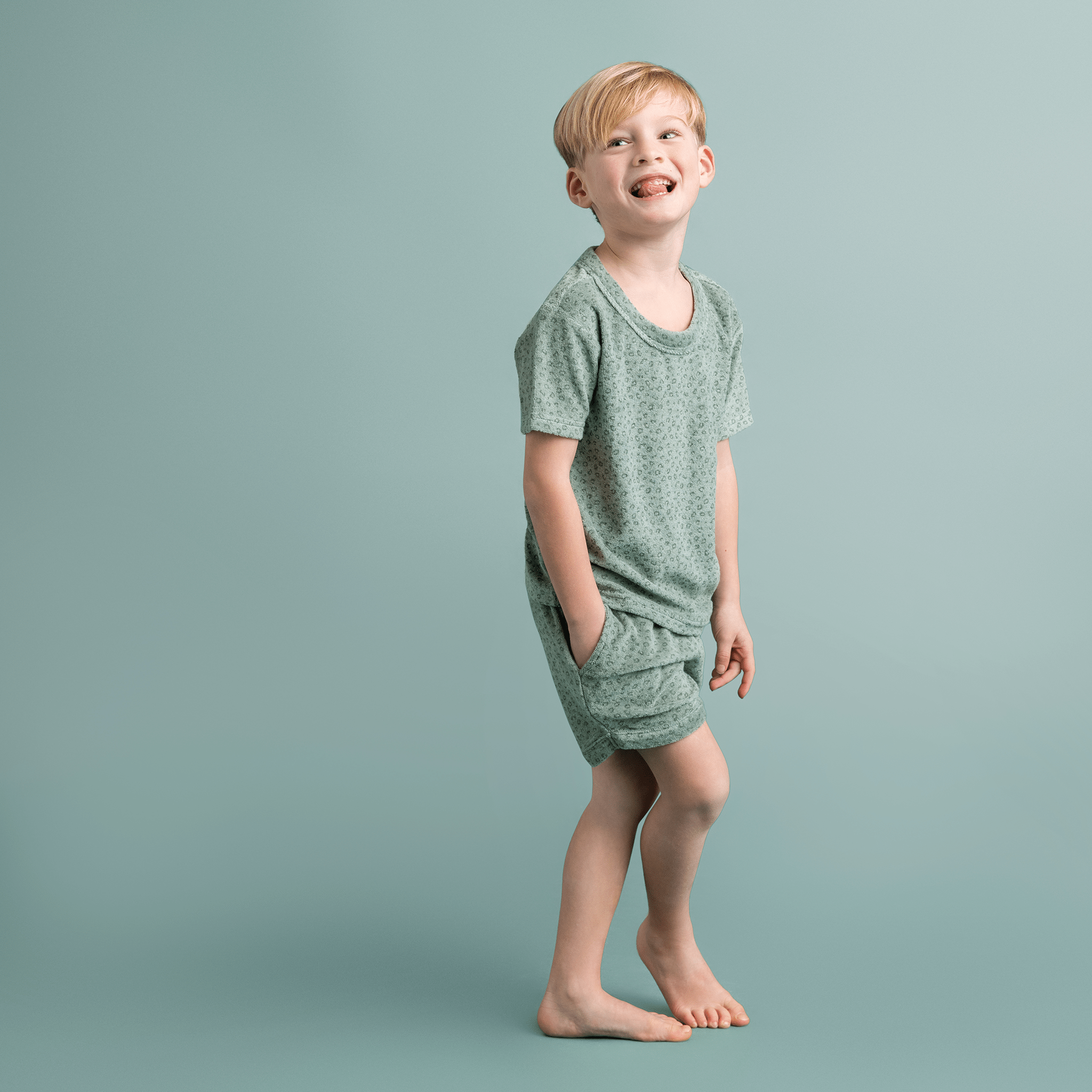 Beachwear Boys - Muslin - Green - Leopard
