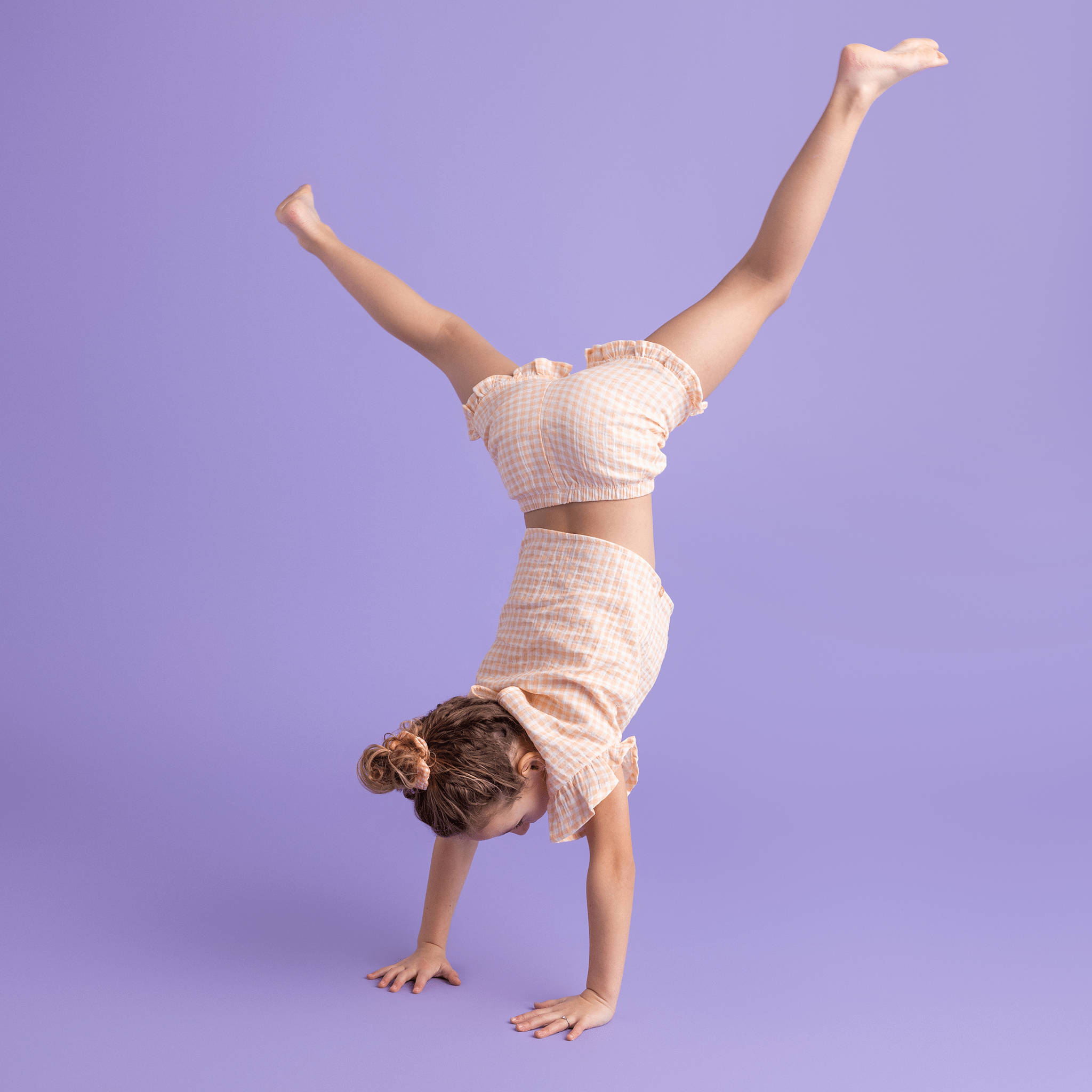 Beachwear Girls - Muslin - Orange/White - Sunset Grid