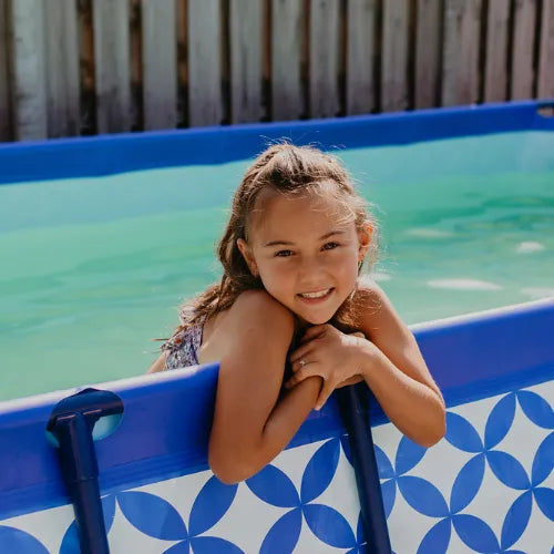 Frame Pool - Dark Blue/White - Elegance - 260 x 160 x 65 cm