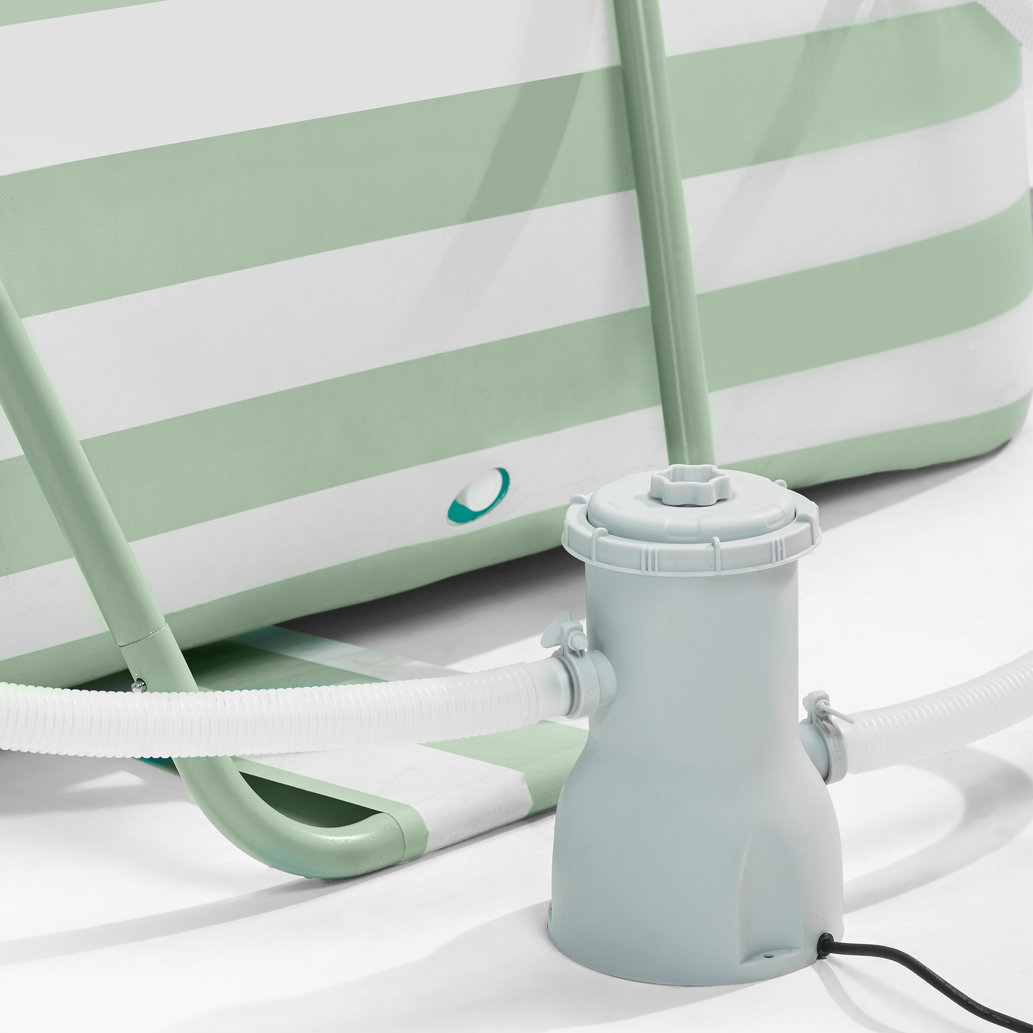 Frame Pool - Green/White - Essence - With Filterpump & Stairs - 400 x 200 x 100 cm