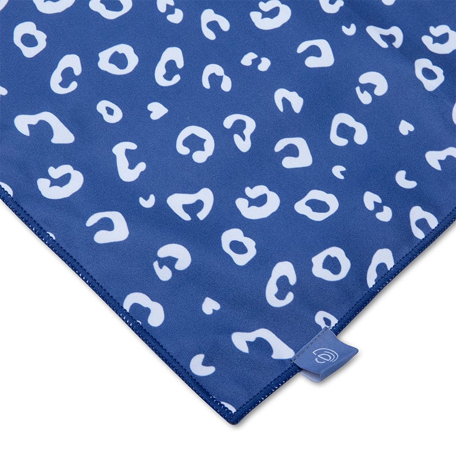 Beach Towel Microfiber - Blue - Leopard - 180 x 90 cm