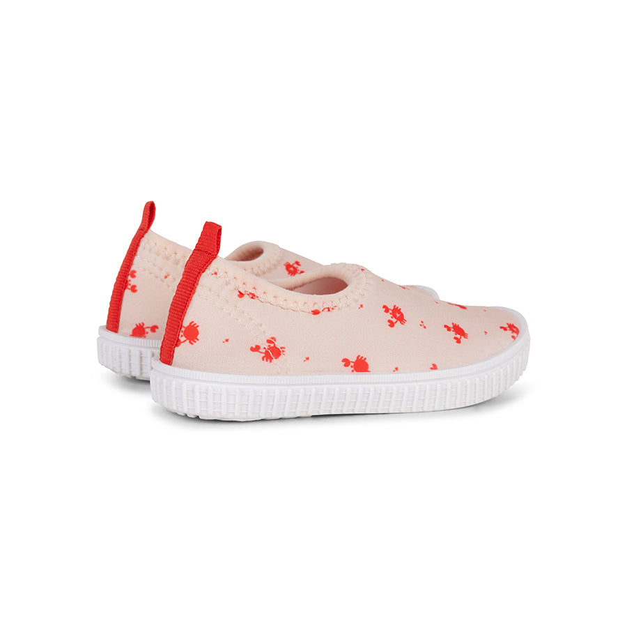 Kids Water Shoes- Beige/Red - Crabby