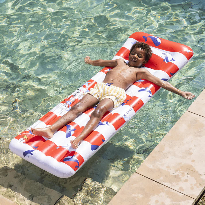 Pool Float - Red/White - Ocean Stripes - 177 cm