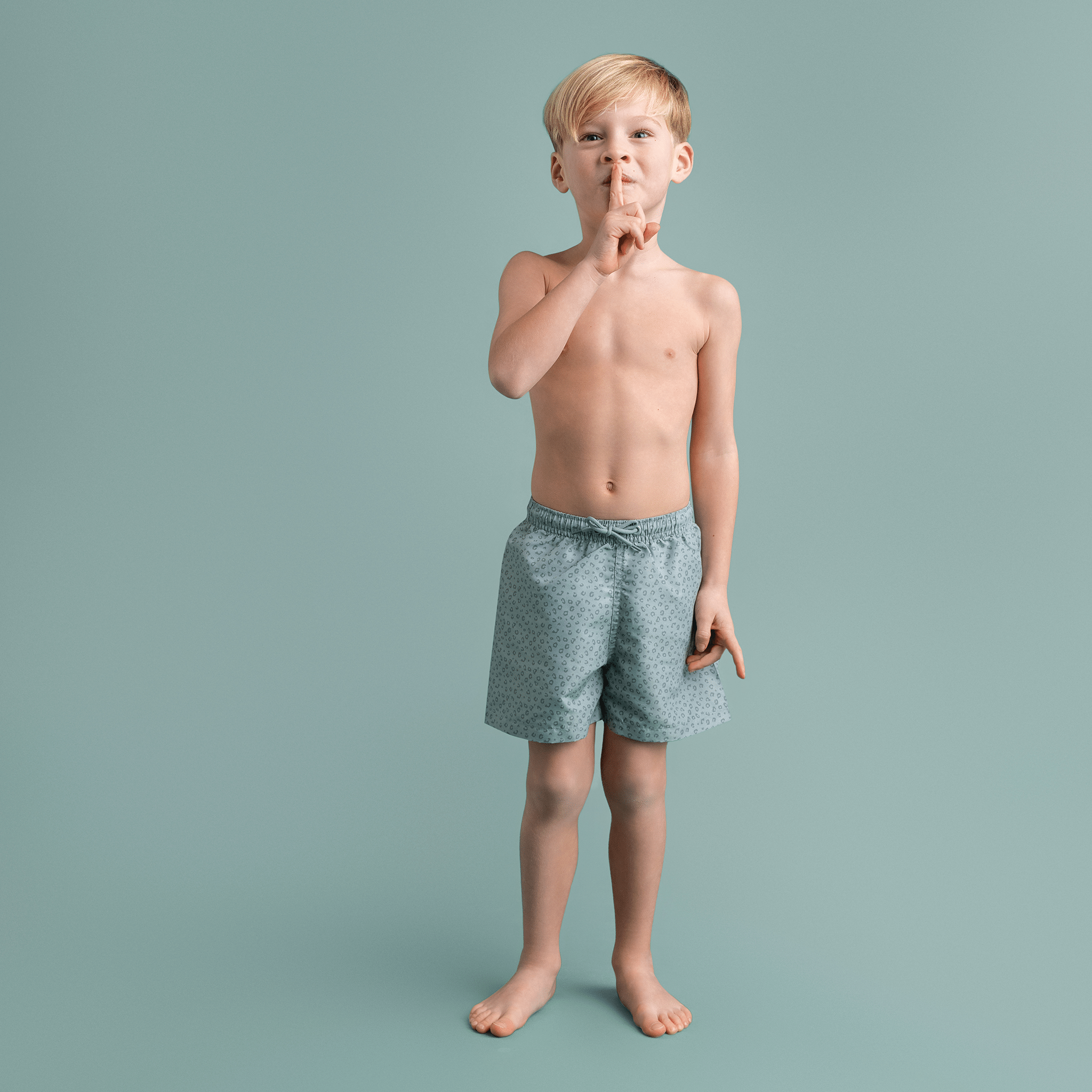 Swim Shorts - Green - Leopard