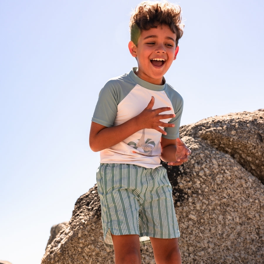 Swim Shorts - Green - Resort Stripes