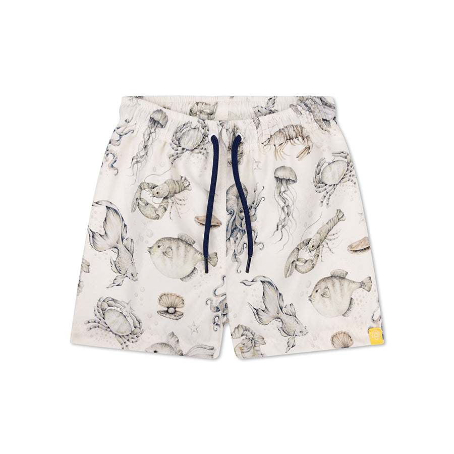 Swim Shorts - Green/White - Sea Life