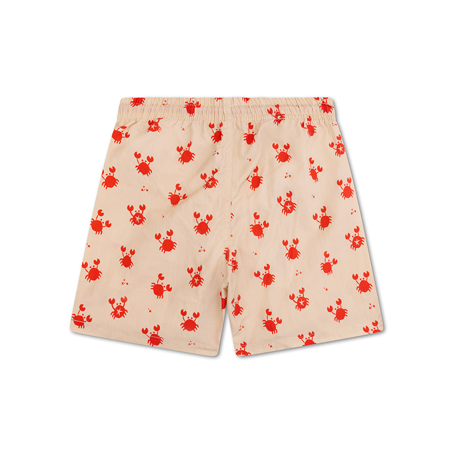 Swim Shorts - Red/Beige - Crabby