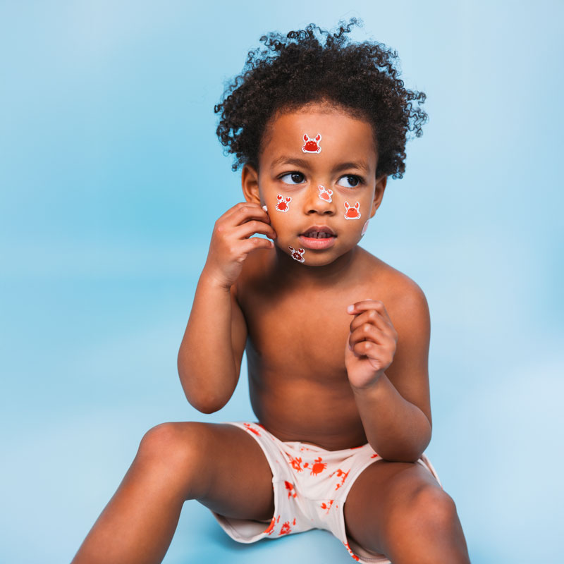 Swim Boxer - Beige/Red - Crabby