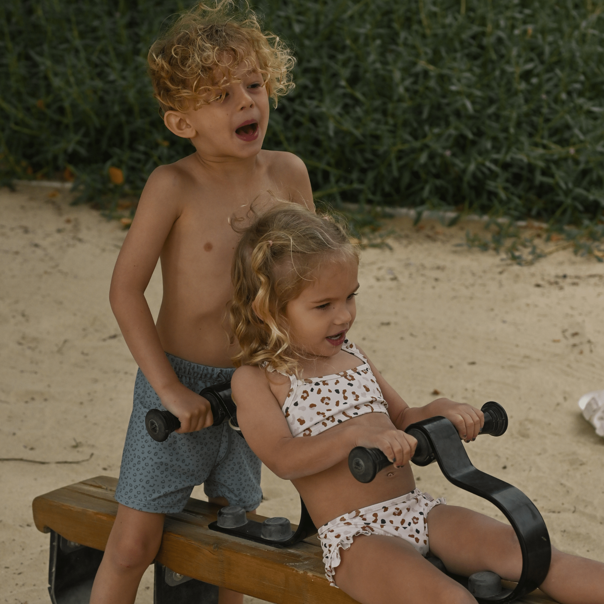 Swim Boxer - Green - Leopard