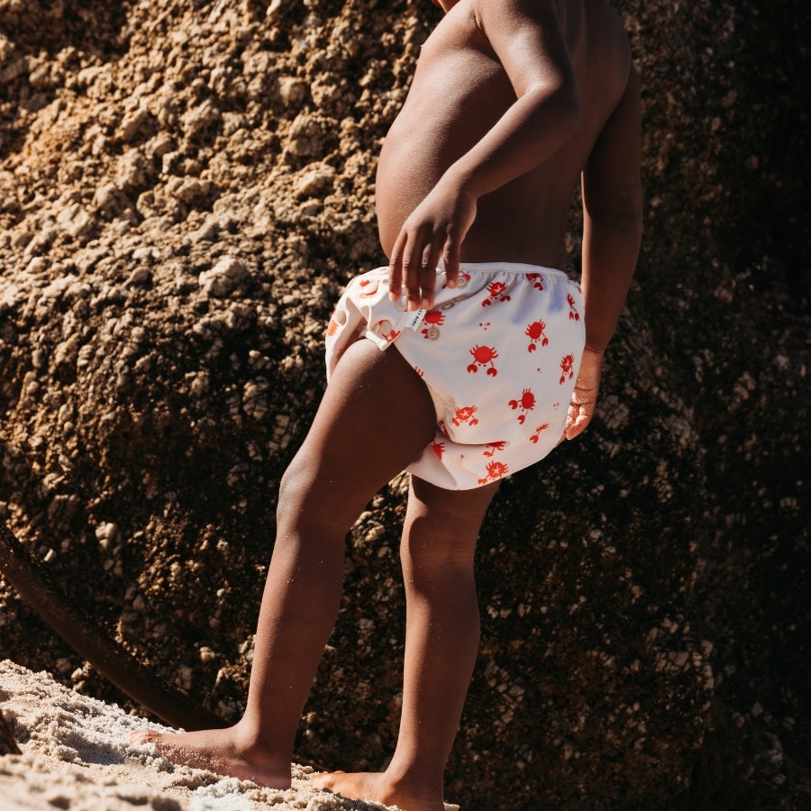 Swim Diaper - Red/Beige - Crabby