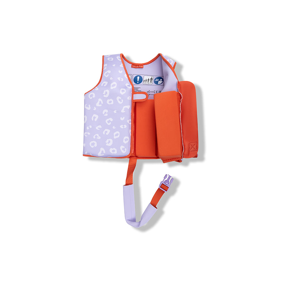 Swim Vest - Lila Leopard - 3/6 Years