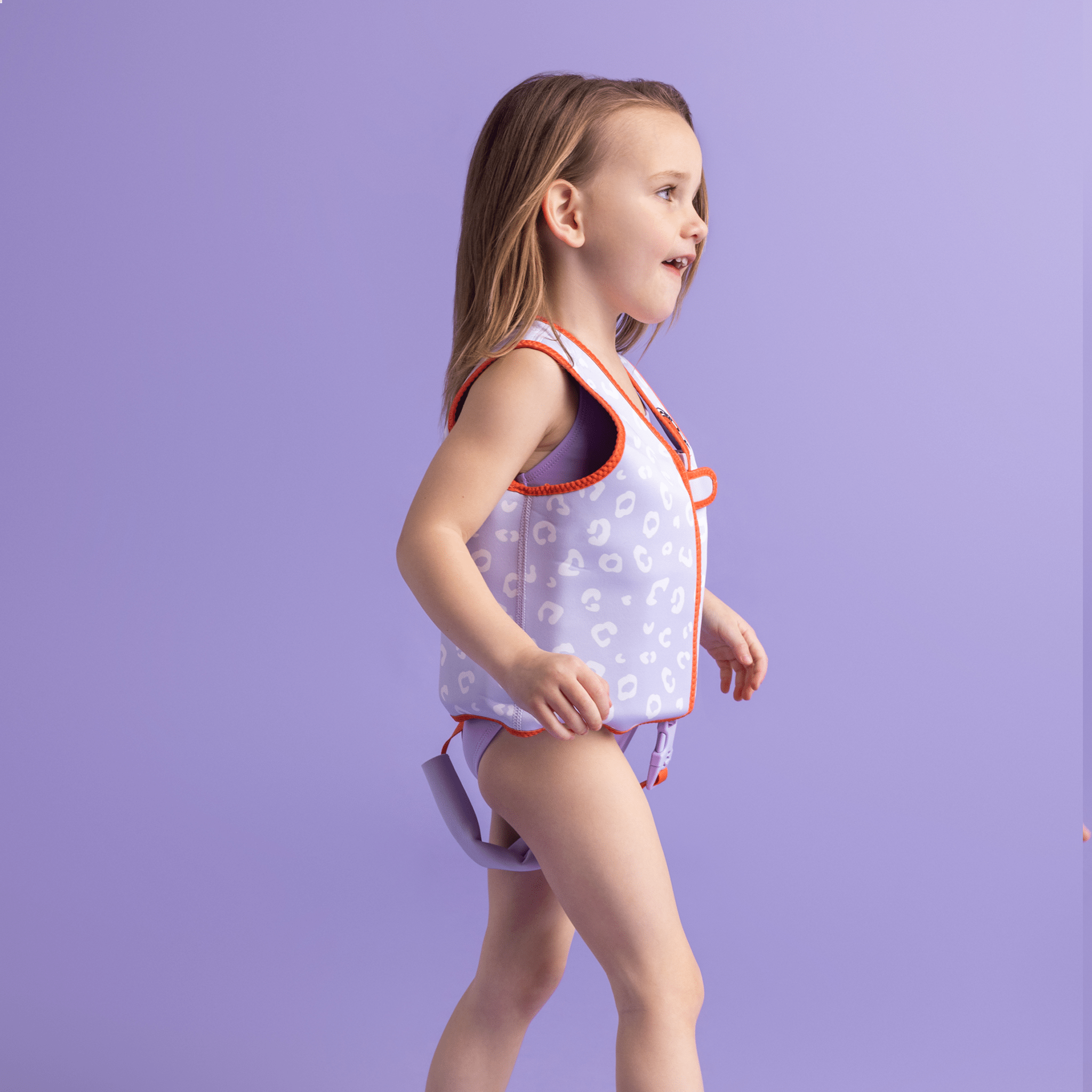Swim Vest - Lila Leopard - 3/6 Years