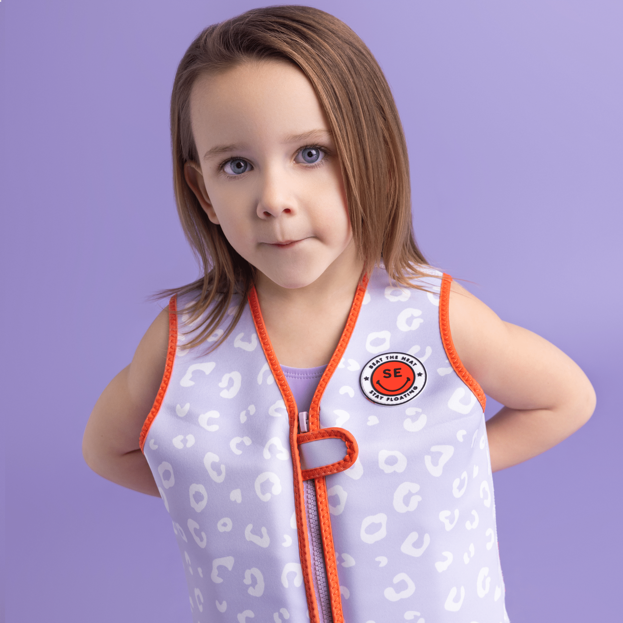 Swim Vest - Lila Leopard - 3/6 Years