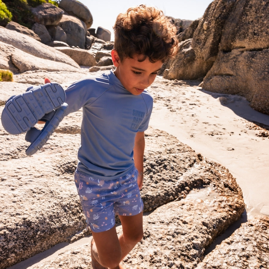 Swimming T-Shirt - Short Sleeve - Blue - Pure Tones