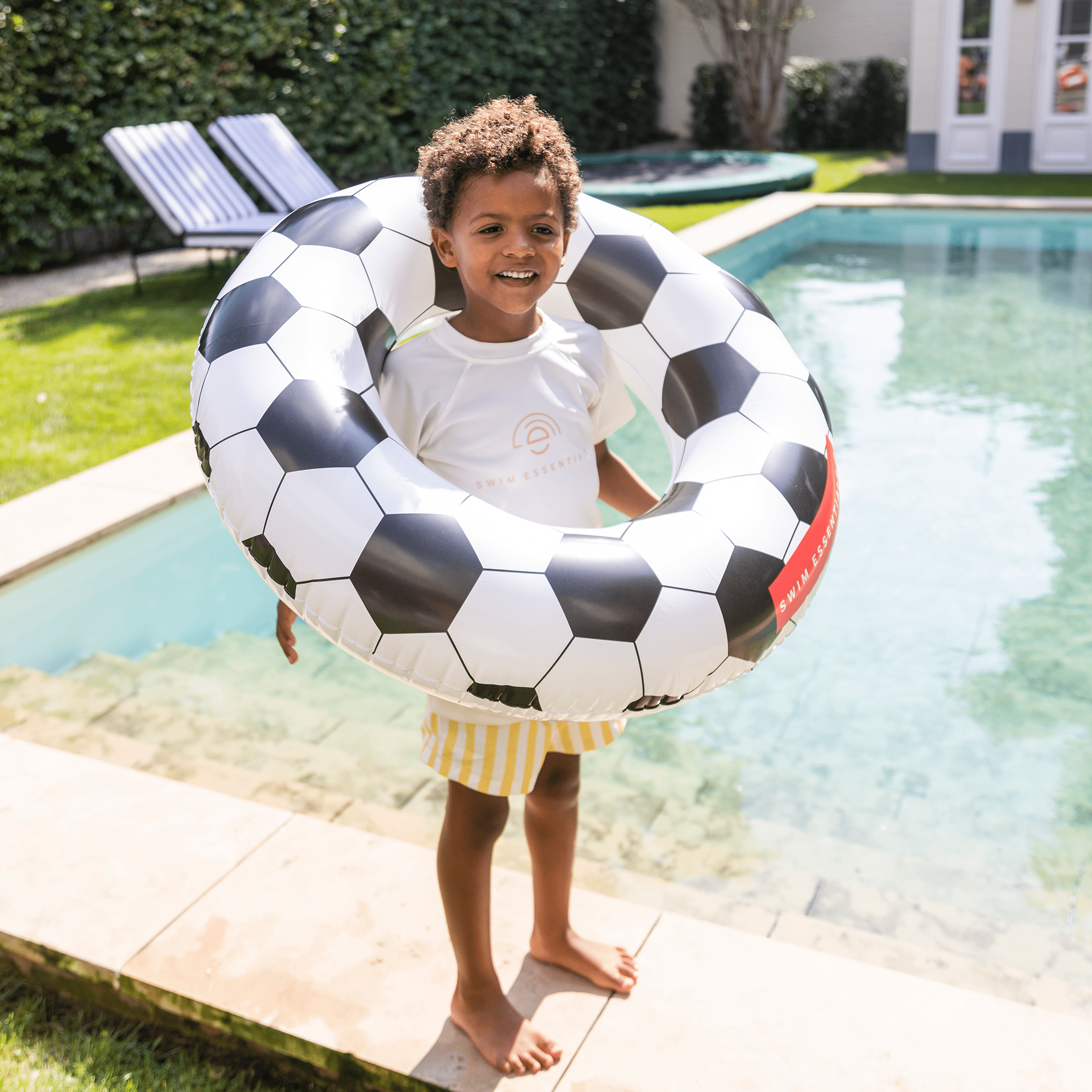 Swim Ring - Black/White - Football - Ø 90 cm