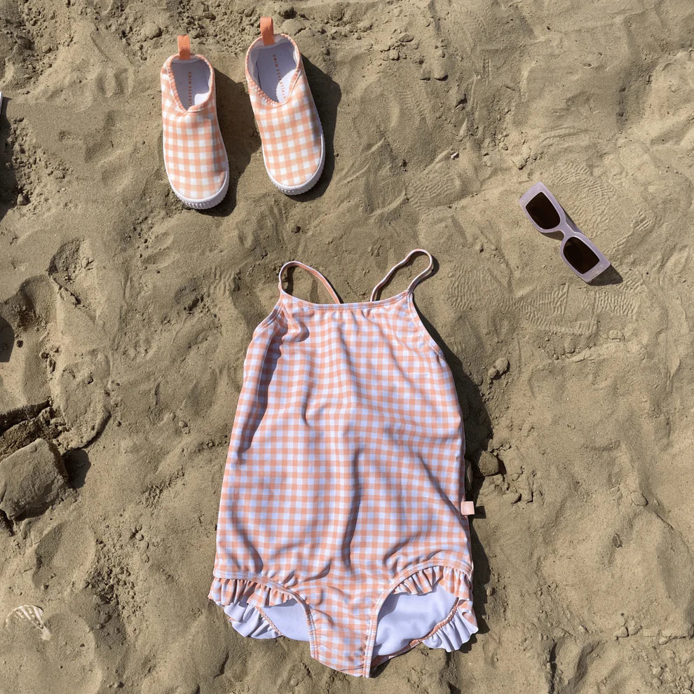 Swimsuit Girls - Orange/White - Sunset Grid