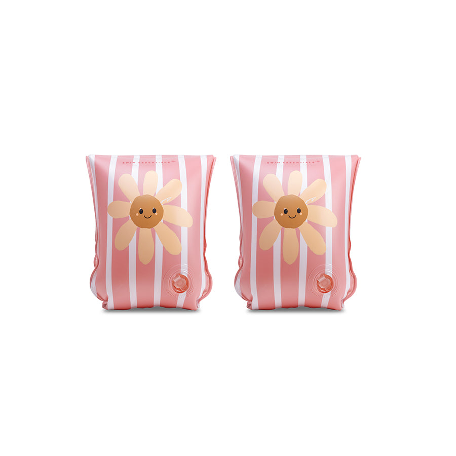 Swim Arm Bands - Pink - Daisy Flowers - 2/6 Years