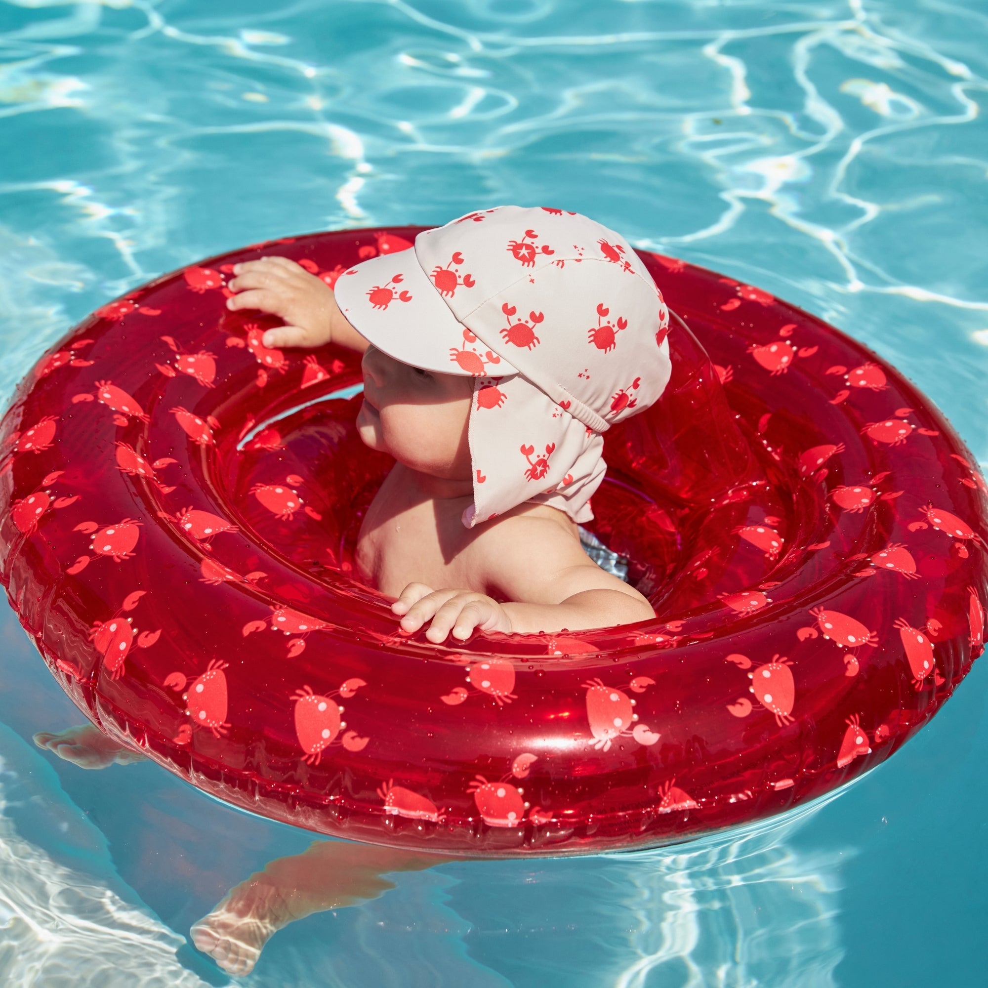 Sun Cap - Beige/Red - Crabby