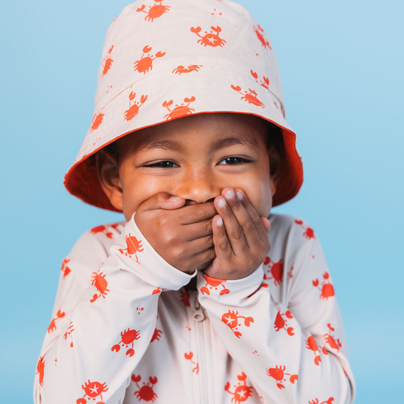 Sun Hat Reversible - Beige/Red - Crabby