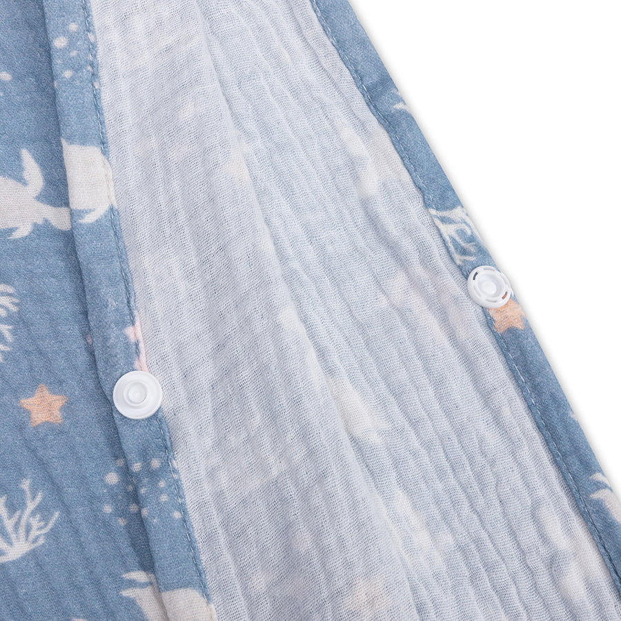 Beach Poncho - Blue - Coral Bliss - 52 x 52 cm