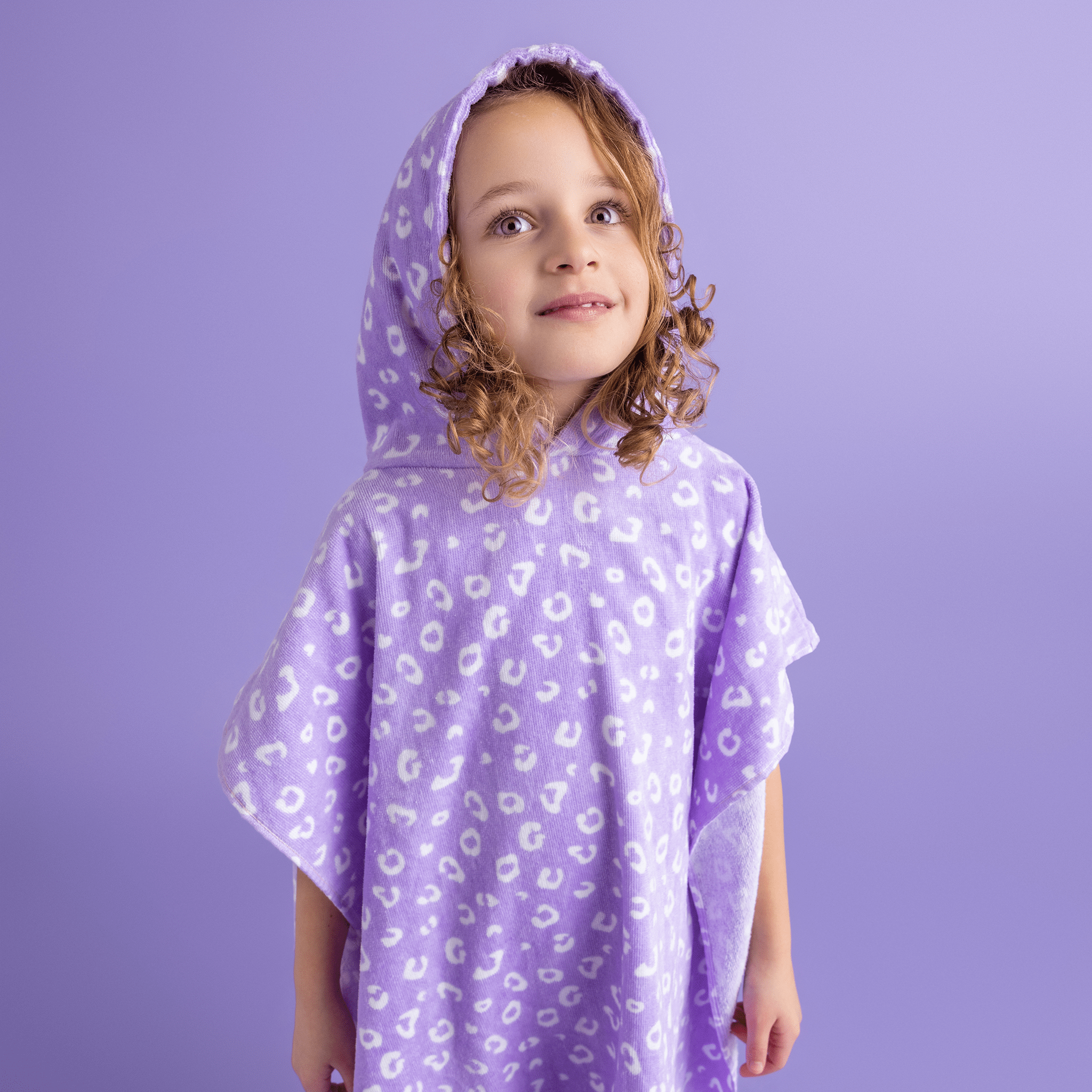 Beach Poncho - Purple - Leopard - 65 x 65 cm