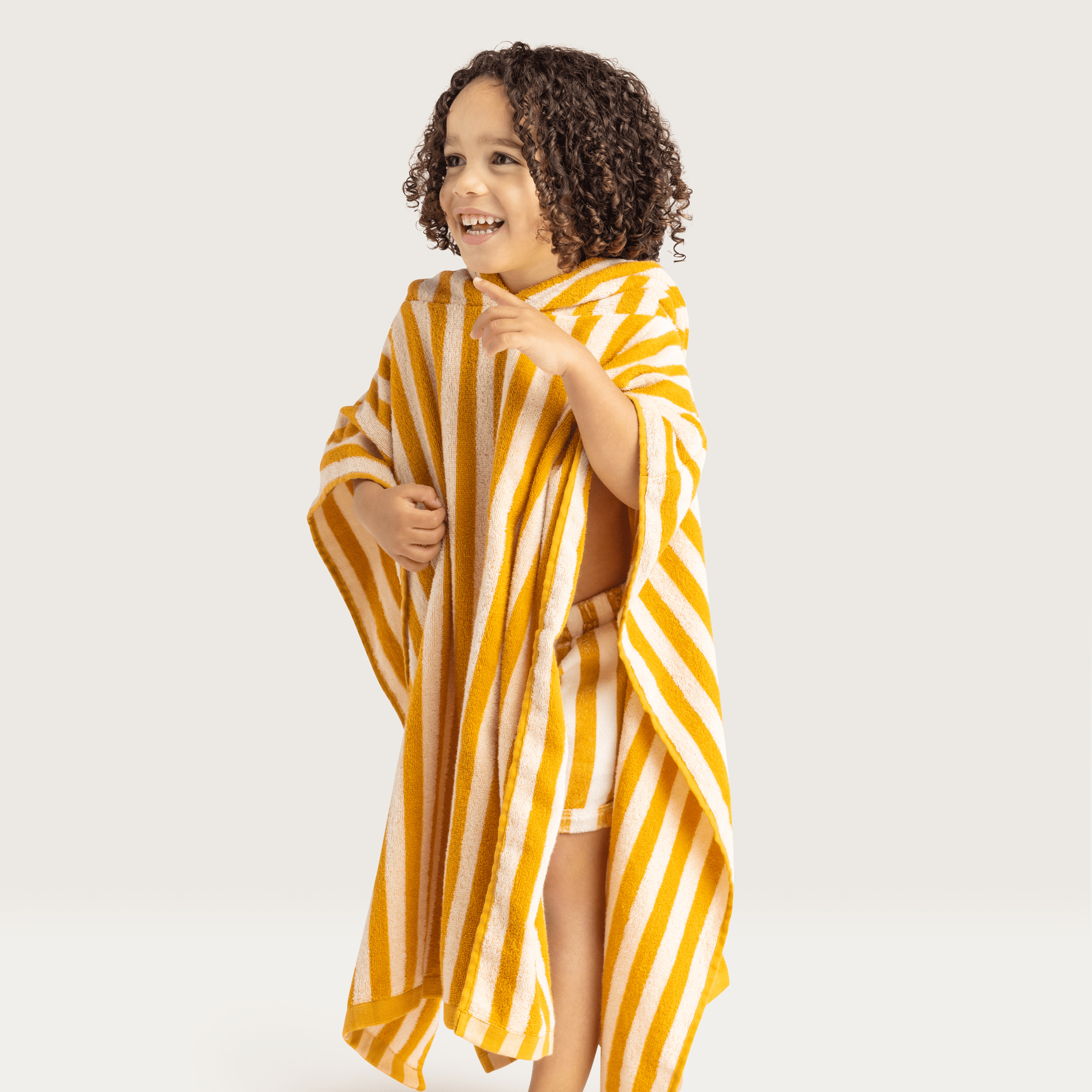 Beach Poncho - Yellow/White - Flow - 65 x 65 cm