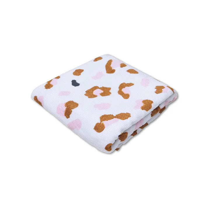 Beach Towel Cotton - Khaki - Leopard - 135 x 65 cm