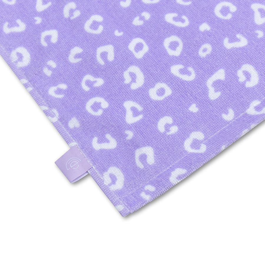 Beach Towel Cotton - Lila - Leopard - 135 x 65 cm