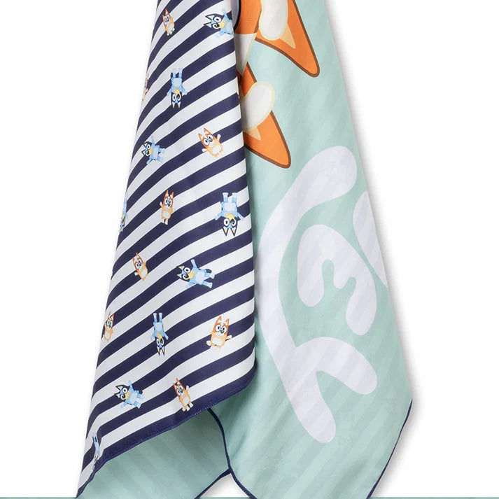 Beach Towel Microfiber - Blue/White - Bluey - 135 x 65 cm