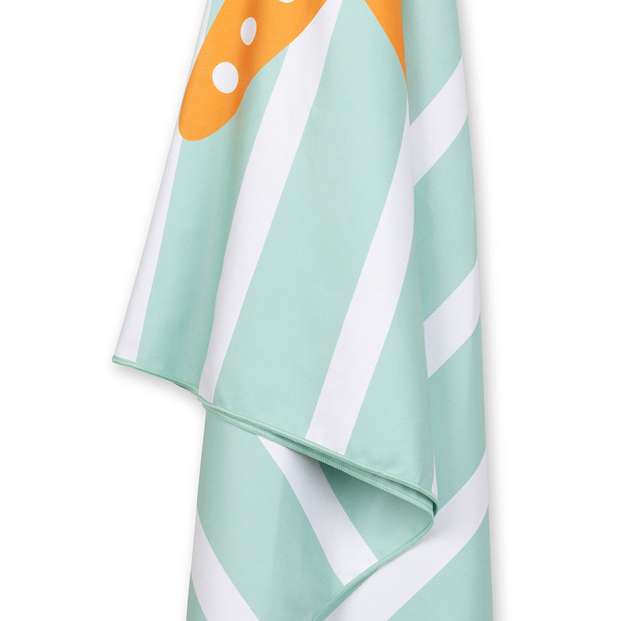 Beach Towel Microfiber - Green/White - Stars - 170 x 90 cm