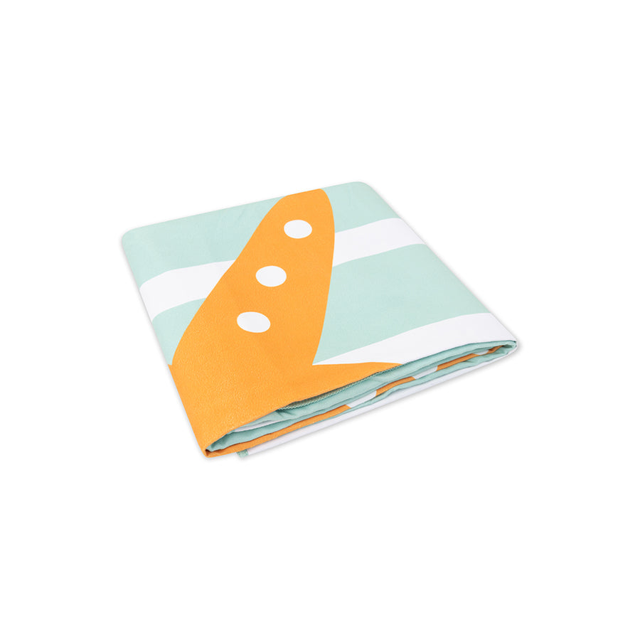 Beach Towel Microfiber - Green/White - Stars - 170 x 90 cm