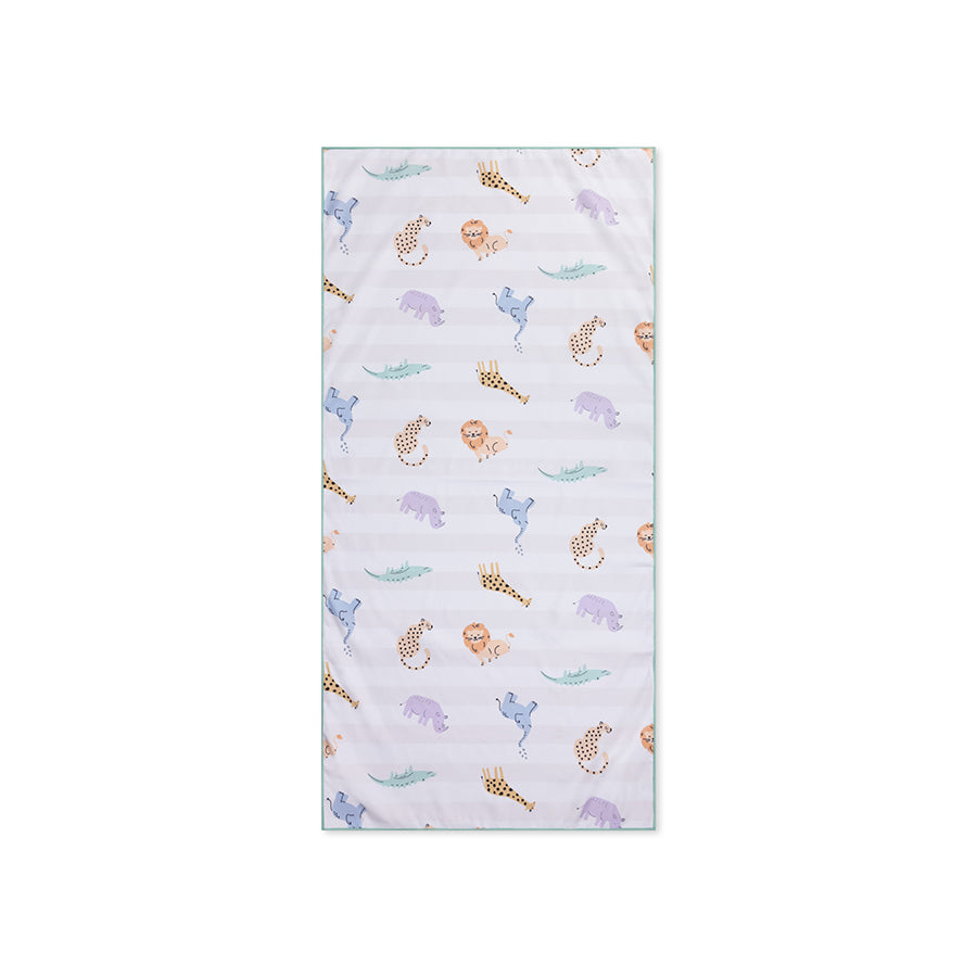 Beach Towel Microfiber - Multicolor - Wild Life - 135 x 65 cm