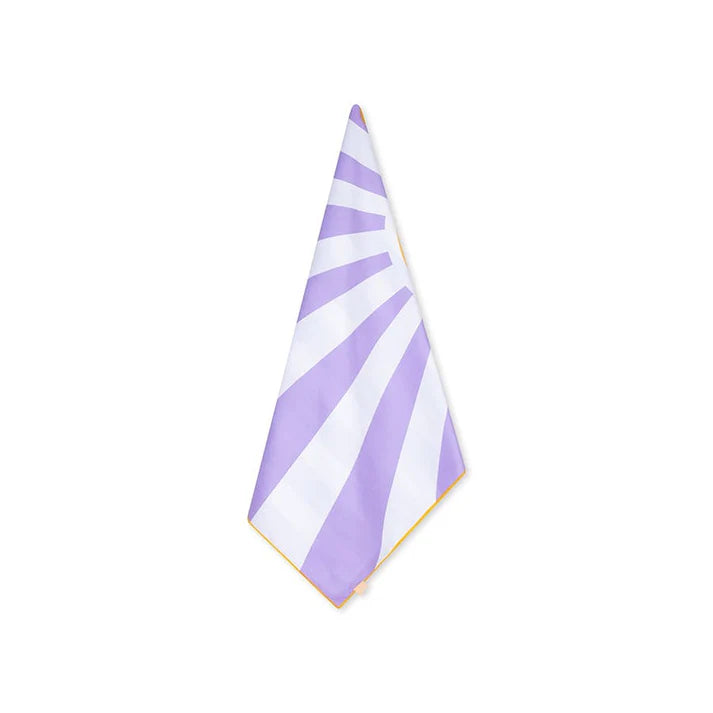Beach Towel Microfiber - Purple/White - Happy Sunshine - 135 x 65 cm