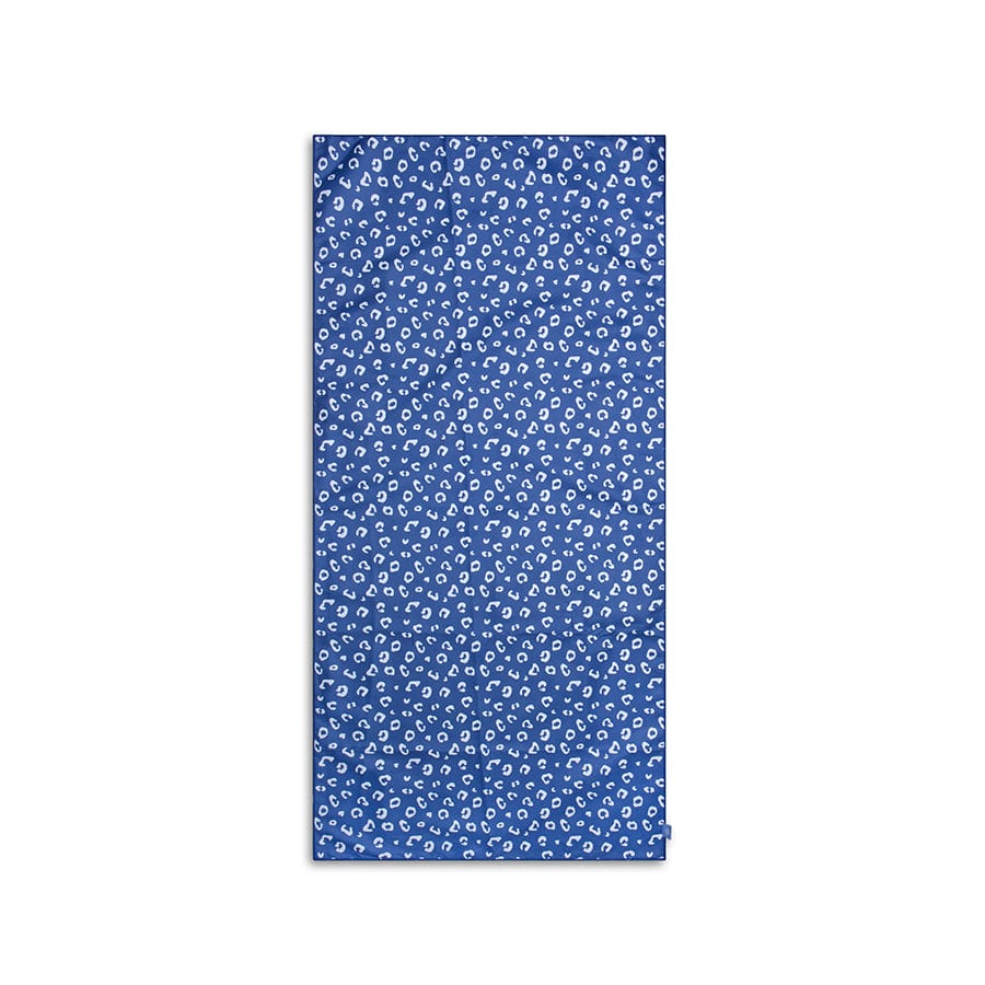 Beach Towel Microfiber - Blue - Leopard - 135 x 65 cm