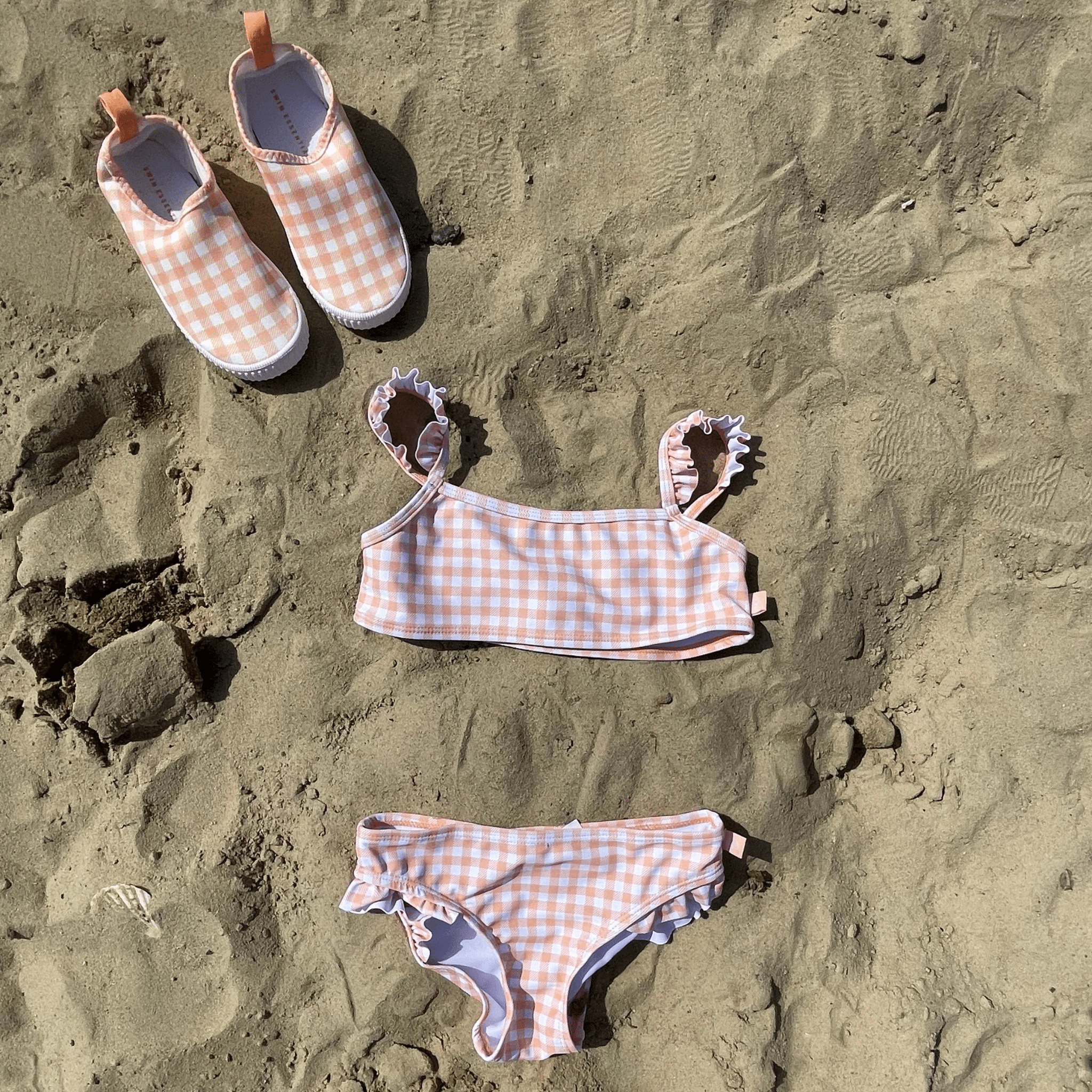 Kids Water Shoes - Orange/White - Sunset Grid